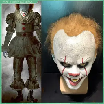 IT Halloween Mask Creepy Scary Pennywise Clown Full Face Joker Costume  Cosplay