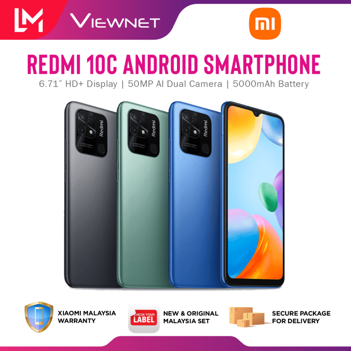 [Malaysia Set] Xiaomi Redmi 10C Smartphone with SnapDragon 680, 6.71