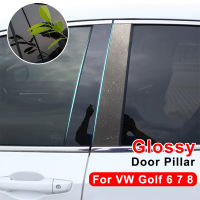 Glossy Car Window Center Pillar Sticker For VW Golf 6 7 MK6 MK7 Golf 8 MK8 Door B Pillar Cover Moulding External Decoration Film