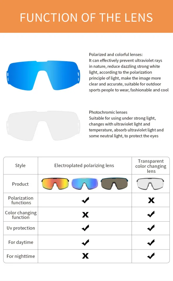 Photochromic Cycling Glasses Outdoor Sports Polarized Sunglasses