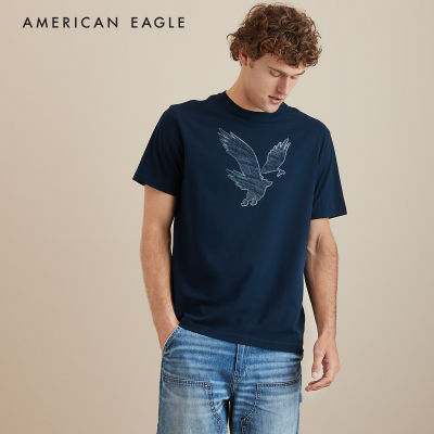 American Eagle Super Soft Logo Graphic T-Shirt เสื้อยืด ผู้ชาย โลโก้ กราฟฟิค (NMTS 017-3107-410)