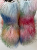 Winter Womens Fluffy Mongolian Fur Snow Boots Ladies Plush Boots Female Warm Luxury Footwear Girls Furry Cotton Shoes 2023