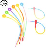 5pcs Multi-functional Reusable Cable Ties Silicone Self-Locking Wire Cable Zip Ties  Organizer Fasten Cable Food Bag Bundle Tool Cable Management