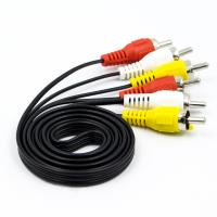 1 Pcs 3RCA Pria untuk 3 RCA Pria Komposit Audio Video AV Kabel Plug 3X RCA Retail