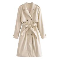 พร้อมส่ง ? เสื้อโค้ทหนังตัวยาวสีครีม เสื้อกันหนาว trench coat งานเกรดzara