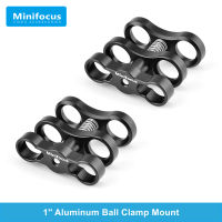 Dual Holes Ball Clamp Connector Mount สำหรับดำน้ำถ่ายภาพใต้น้ำกล้องที่อยู่อาศัย Arm Video Light ไฟฉาย Arms System