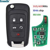 ชิป Id46 41/5กุญแจรีโมทปุ่ม Fob 315Mhz 433Mhz สำหรับ Chevrolet Impala Equinox Cruze โซนิค Malibu Camaro Hu100 Uncut