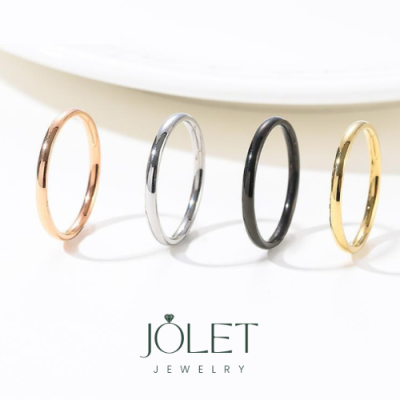 jolet แหวนนิ้วชี้ แบบมล การงาน เจริญก้าวหน้า บาง 2 mm ทุกสีผิว สแตนเลส สีเงิน สีพิ้งโกล สีทอง ไม่ลอก ไม่ดำ