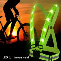 High-visibility LED Luminous Ves Reflective Harness for Night Running and Cycling Safety Warning Light USB Rechargeable Vest