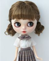 10-11นิ้ววิกตุ๊กตา JD571 26-28ซม. ผมถักหยิกอัจฉริยะผมสั้น Anna BJD วิกผมสังเคราะห์ตุ๊กตาผ้าขนแกะเครื่องประดับ