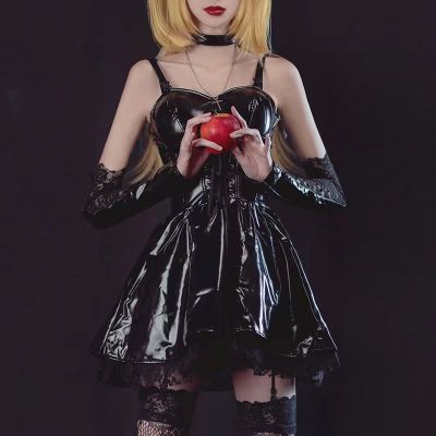 Anime Death Note Cosplay Costumes Misa Amane Imitation Leather Sexy Dress Uniform Outfit Halloween Costumes For Women Vestido