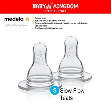 Medela Nipple Teat Slow Flow Standard Neck x2