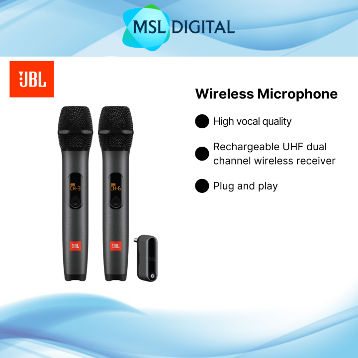 JBL Wireless Mic Microphone System Add Karaoke to Your Party Dual