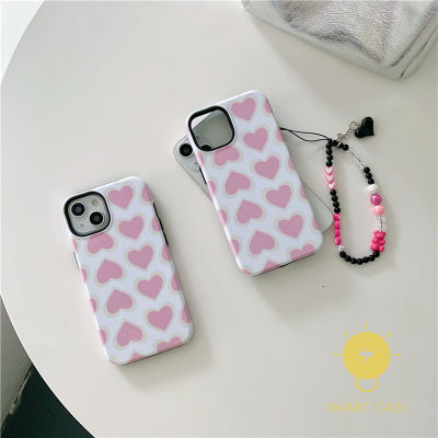 For เคสไอโฟน 14 Pro Max [Pink Heart Detachable Two-piece] เคส Phone Case For iPhone 14 Pro Max Plus 13 12 11 For เคสไอโฟน11 Ins Korean Style Retro Classic Couple Shockproof Protective TPU Cover Shell