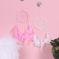 【cw】 Factory Direct Sales New White Goose Feather Flower Dreamcatcher Single Ring Ornaments Small Fresh Craft Ornament Hanging Piece Pendant ！
