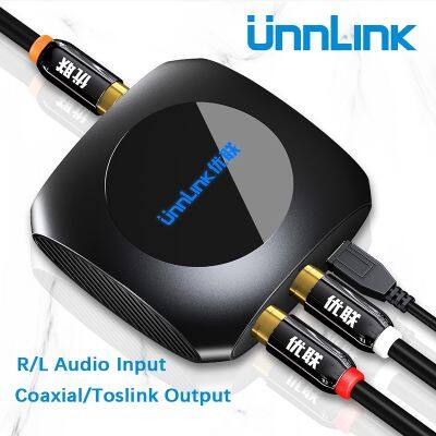 Unnlink Analog to Digital Audio Converter 96KHz 2RCA to SPDIF Optical Toslink Coaxial for soundbar speaker subwoofer Amplifier