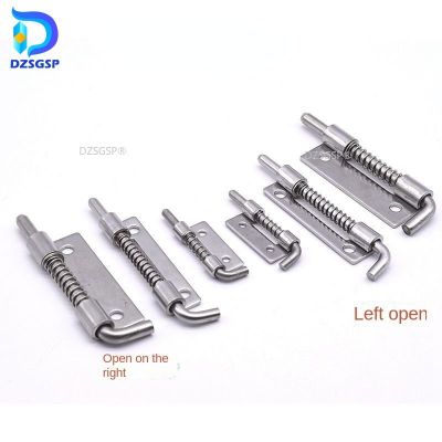 1Pc 304 Stainless Steel Latch Spring Door Safety Lock Long Silver Latch Sliding Lock Hasp Door Hardware Locks Metal film resistance