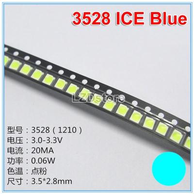 100Pcs Super Bright 3528 1210 SMD LED 20mA 0.06W สีแดง/สีเขียว/สีฟ้า /Ice Blue/ สีเหลือง/สีชมพู/สีส้ม/สีม่วง Light-Emitting Diode LED SMT ลูกปัดโคมไฟ