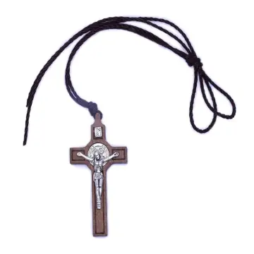 Catholic wooden store cross necklace