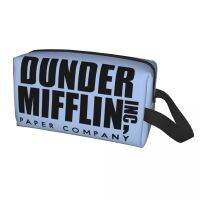 สำนักงานรายการทีวีเสื้อ Dunder Mifflin บริษัทกระดาษ Tas Kosmetik ความจุมากน่ารักกล่องเครื่องสําอางกระเป๋าใส่เครื่องอาบน้ำที่เก็บเก็บเครื่องสำอางค์