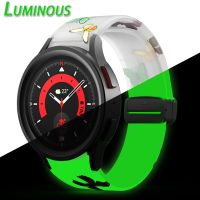 ertgga Luminous Band for Samsung Galaxy Watch 5/4 44mm 40mm 5 Pro 45mm Watch 4 Classic 42 46mm Magnetic Buckle Print Reflective Strap