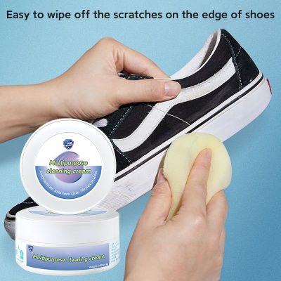 ﺴ 260g White Shoes Cleaning Cream Stains Remover Shoes Whitening All-Purpose Cleansing Cream With Wipe Sponge For Shoes Sneakers