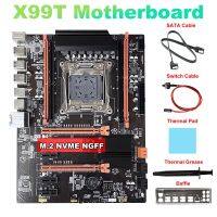 X99T Motherboard+SATA Cable+Switch Cable+Baffle+Thermal Grease+Thermal Pad LGA2011-V3 M.2 NVME NGFF Support DDR4 4X16G