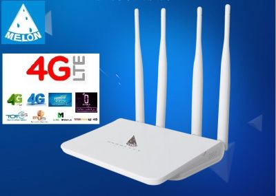4G Router เร้าเตอร์ ใส่ SIM 4 เสา รองรับ 4G ทุกเครือข่าย Ultra fast Speed ใช้งาน Wifi ได้พร้อมกัน 32 users Melon