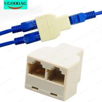 [HOT HAIXWLXKWW 589] 1ถึง2วิธี LAN Ethernet Cord สายเคเบิลเครือข่าย RJ45หญิง Splitter Connector Adapter ขายร้อน