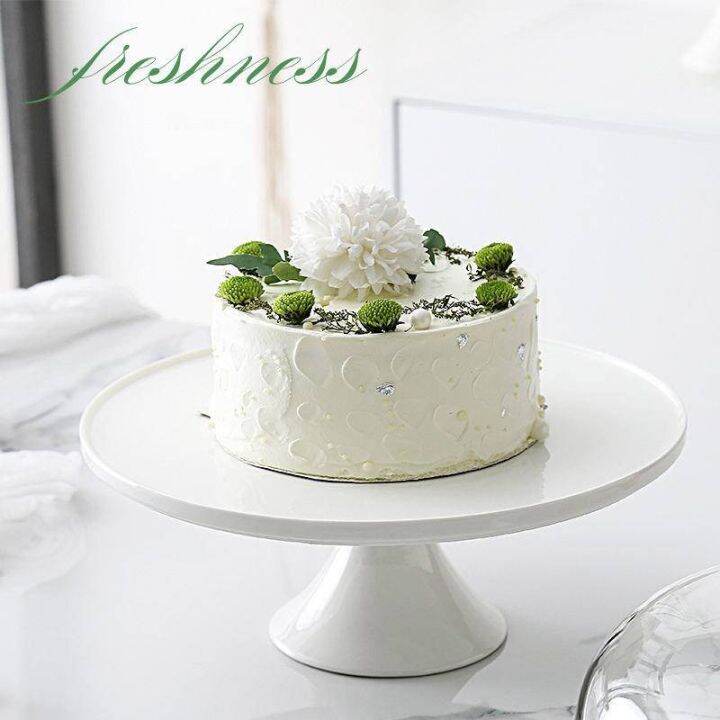 Ceramic Cake Stand with Glass Cover Tall Birthday Wedding Cake Display