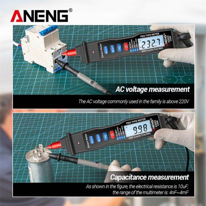 aneng-a3003-digital-multimeter-pen-type-meter-4000-counts-non-contact-ac-dc-voltage-resistance-capacitance-hz-tester-tool