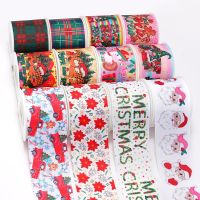 【LZ】☸◄  Natal impresso Grosgrain cetim fitas Arcos DIY Craft Decoração Embalagem Suprimentos 5 jardas 72256