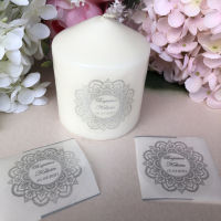 5 cm Personalized baptism favors Mandala Sticker custom arabic candle stickers labels gifts decorations 60 pieces