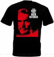 THE HUNT FOR RED OCTOBER เสื้อยืดสีดำลายหนัง Poster-5XL ผ้าฝ้ายสำหรับผู้ใหญ่เสื้อเสื้อลำลองขนาด5XL 6XL