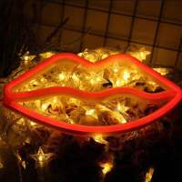 ins Factory Direct LED Neon Letter Shape Lips Bar Room Dormitory Christmas Decoration Small Night Lamp
