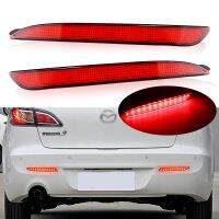 1คู่สำหรับ Mazda3 Mazda 3 2010 2011 2012 2013สีแดง/ดำเลนส์รมควันกันชน LED ไฟเบรกหางสะท้อนแสงสำหรับ MAZDASPEED3