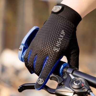 Mesh Bike Gloves Full Finger Summer Men Womens Cycling Gloves Long Touchscreen Breathable Racing Bike Gloves Accessories