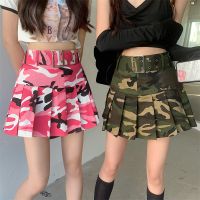 【CC】✎◈☃  Camouflage Print Pleated Skirts with Skirt Streetwear Hip Pop