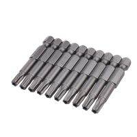 10ชิ้น Torx บิตสำหรับข้อต่อไขควงเซ็ท5ดาวบิตชุดไขควงสว่านไฟฟ้าคนขับเครื่องมือแบบหัวดาวพลังงานชุด1/4Quot; 50มม