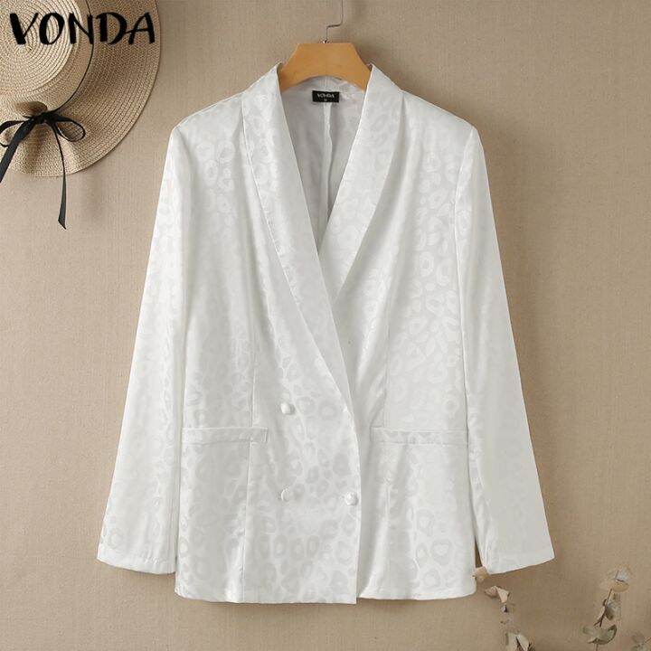 vonda-เสื้อคอปกแขนยาวลําลองสีพื้นสําหรับผู้หญิง