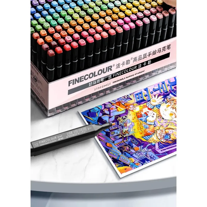 240 Colors FINECOLOUR EF103 Marker Full Set Brush Head Art Alcohol