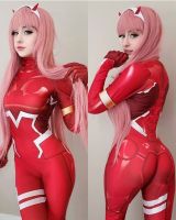 【Lao Zhang Fashion Cosplay】ศูนย์สองเครื่องแต่งกายคอสเพลย์ที่รักใน Franxx 02 Klaxosaur เจ้าหญิง001 Zentai ฮาโลวีนบอดี้สูท Catsuit ผู้ใหญ่เด็ก