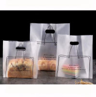 Custom printed logo plastic portable packaging bag baking bakery bagsalad dessert packagingtakeaway food bagcake bag