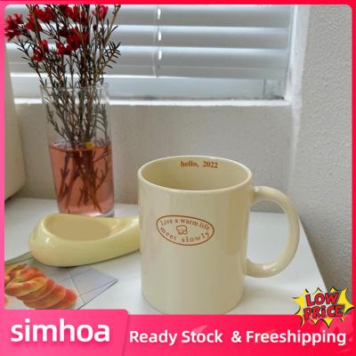 Simhoa ชาเครื่องเซรามิคแก้วมีหูถ้วยดื่มชาสำหรับห้องครัวที่บ้าน