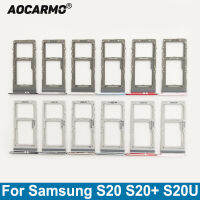 Aocarmo สำหรับ Samsung Galaxy S20 S20 + S20U เดี่ยว SIM Dual SIM โลหะพลาสติกนาโนซิมการ์ดถาด MicroSD ผู้ถือสล็อต-Shumue