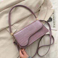 【CW】Alligator Pattern Bag For Women PU Leather Shoulder Bag Vintage Crossbody Bag New Winter Handbag Simple Purse Bolso