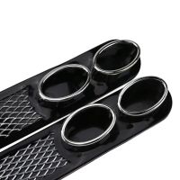 】【=-【 2Pcs ABS  Dual Exhaust Pipe Stickers Car Styling Accessory Exhaust Muffler Tip Pipe Auto Accessories