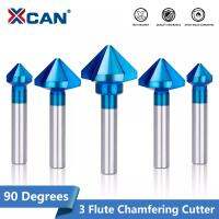 XCAN Champe Cutter 3ขลุ่ย90องศาเจาะซิงค์เคาน์เตอร์บิต4.5-50มม. เครื่องมือเจาะไม้ที่เจาะรูโลหะโลหะ HSS เหล็ก