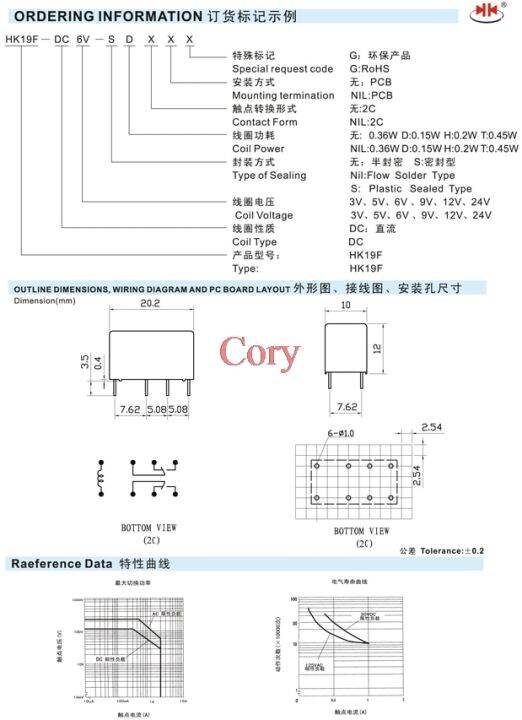 worth-buy-dc-5v-9v-12v-24v-dpdt-ชนิดแม่เหล็กไฟฟ้าชนิด-pcb-hk19f-2nc-2no