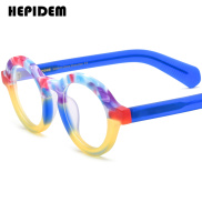 HEPIDEM Multicolor Matte Acetate Glasses Frame Men Retro Oval Eyeglasses